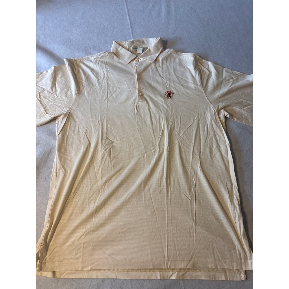 Fairway & Greene Polo Shirt Mens XL Yellow‎ Striped Good Seminole Logo Cotton